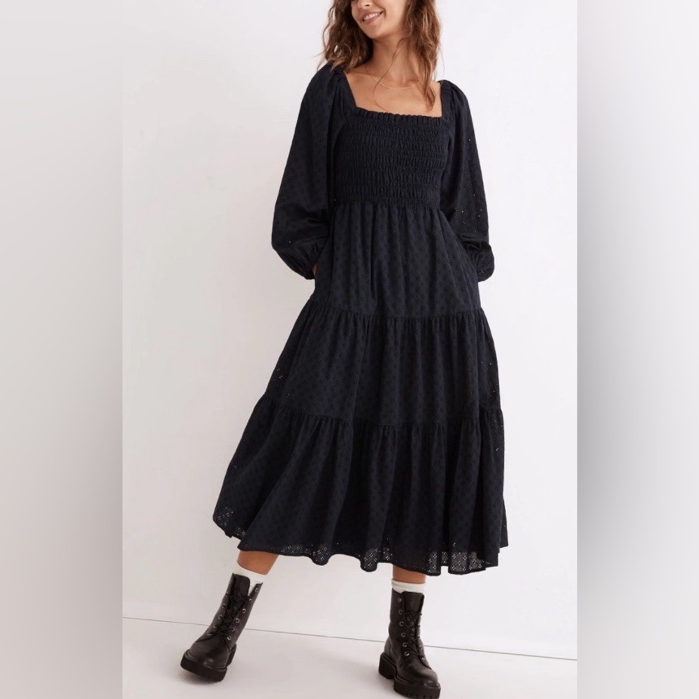 Madewell Navy Long Sleeve Dress